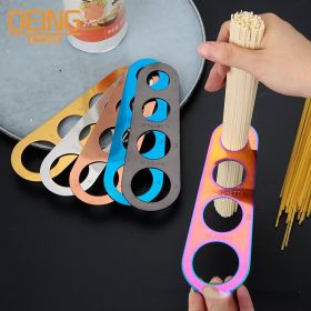 Stainless Steel Spaghetti Measurer Pasta Noodle Measure Cook Kitchen Cake Ruler Tapeline Free Measuring Tool (Color: gold)